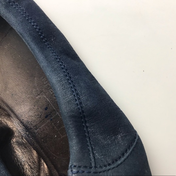 Agl Navy suede and leather ballet flats sz 9 - Picture 6 of 6